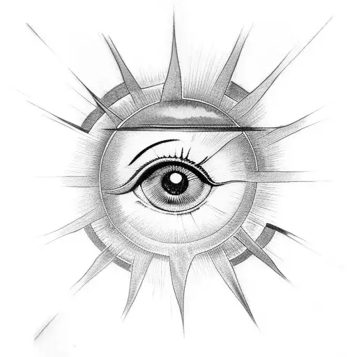 Eye With Sun And Cloud