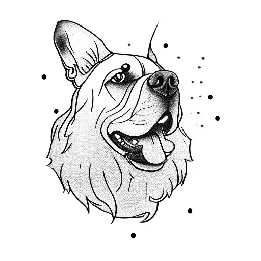 Incorporate A Mechanical Gear Design With A Silhouette Of A Loyal Dog