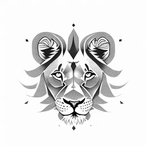 2 Lion Cubs One Above The Other