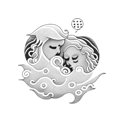 Wave Of The Ocean Cute Couple