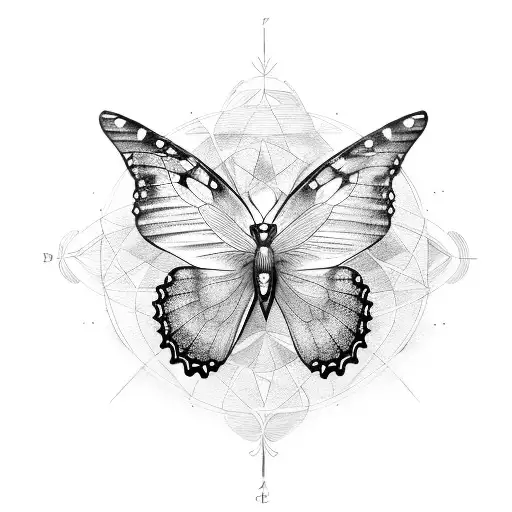 Butterfly Sitting On Compass