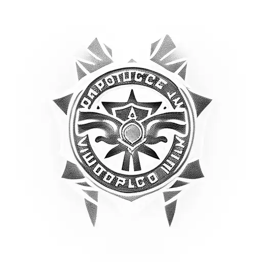 A Police Badge Morphing Into A Video Game Controller With A Dog Silhouette In The Background