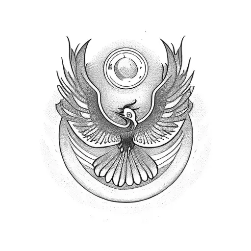 Hourglass With Phoenix Circling The Top