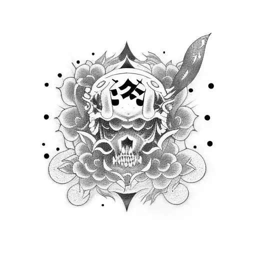 Japanese Tattoo Black On White Patter