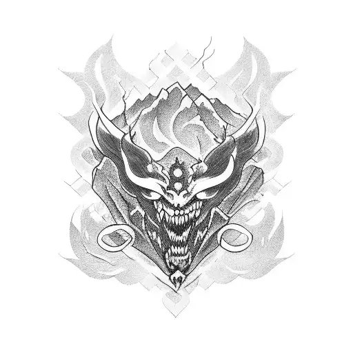 Japanese Tattoo Black On White