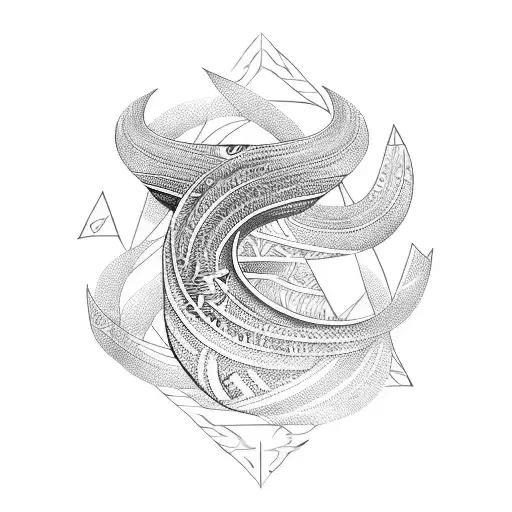 Hawaiian Style Tribal With Ocean Waves For Forearm With More Triangles