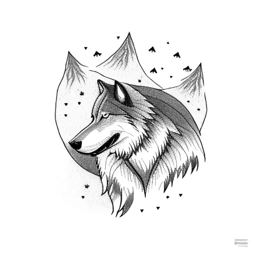 A Wolf Howling On Top Of A Mountain Peak