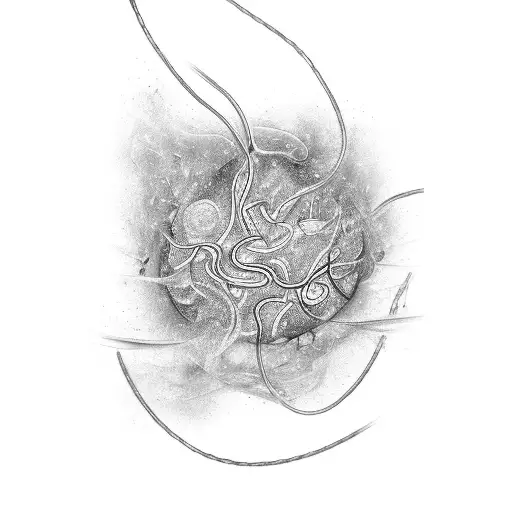 An Abstract Representation Of O- Blood Cells Flowing Through Veins