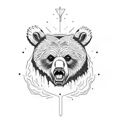 Old Beat Up Grizzly Bear Sitting Down