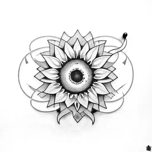 A Sunflower Made Out Of Coffee Beans And Nurse Symbols Intertwined