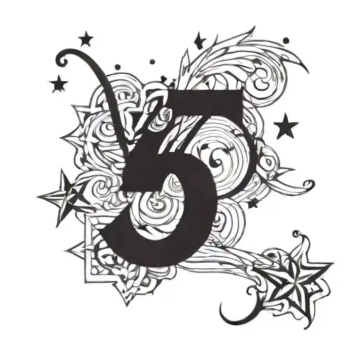 The Letter Z Intwined With An Infinity Symbol Surrounded By Stars