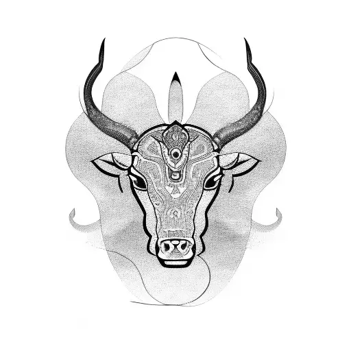 Taurus Heads In Arabic Calligraphy Style