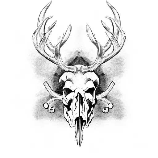 Animal Skull With Antlers