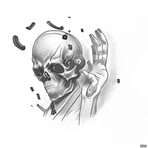 Tall Handsome Man With A Dusty Black Coat And A Red Right Hand