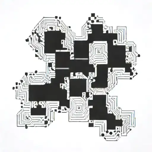 Pixelated Computer Code Design In A Geometric Pattern Tattoo Inspired By Your Love For Programming