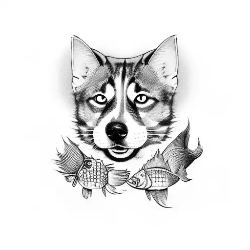 Dog And Cat And Fish