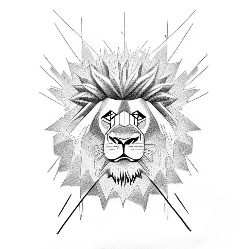 King Lion With Scars And A Cross
