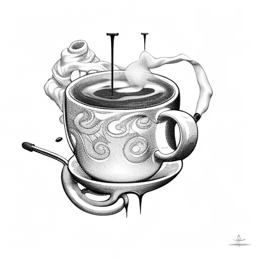 A Steaming Cup Of Coffee With A Stethoscope Wrapped Around It