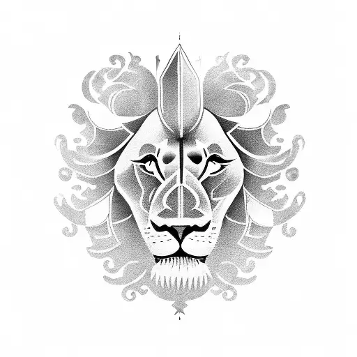 A Lion Dancing To The Beat Of Music Notes