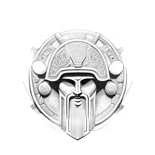 Ancient Macedonian Warrior Helmet With Intricate Designs And Patterns