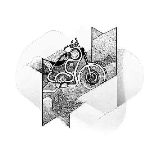 Tattoo Who Love Travelling And Bike Ride And Photography