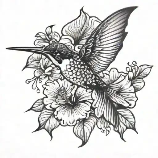 Hibiscus Koi Fish Hummingbird