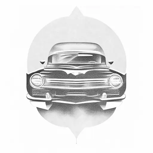 A Vintage Car Speeding Down A Musical Highway