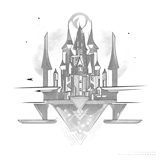 A Futuristic Castle Floating In Space