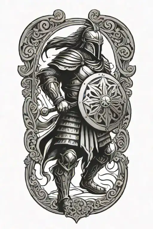 Warrior With Shield Side View