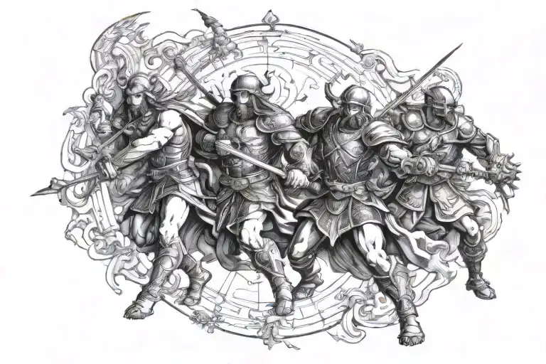 Biblical War With Angels And Demons Fighting