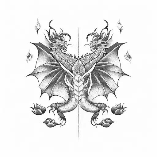 Dragon And Scorpio With Lotus Flower