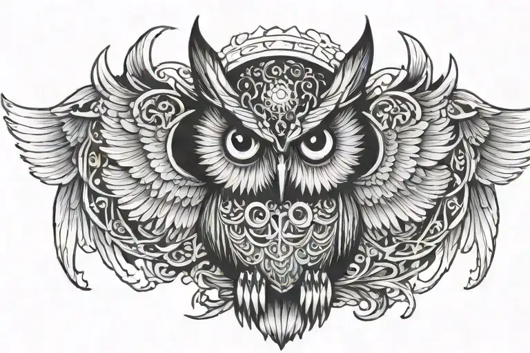 Owl With Eye In Stomach Wings