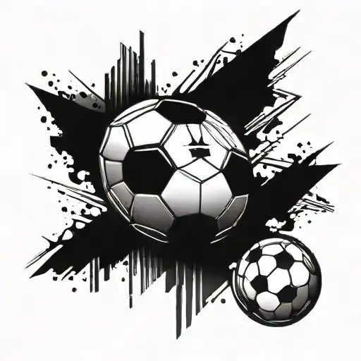 A Football Themed Tattoo Incorporating Elements Of Gaming