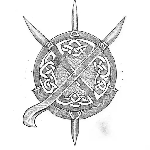 Celtic Sword Hilt With Medieval Glove