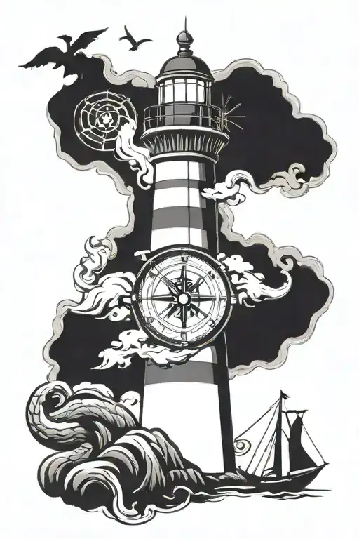 Lighthouse With Compass And Anchor Viking 2 Boys