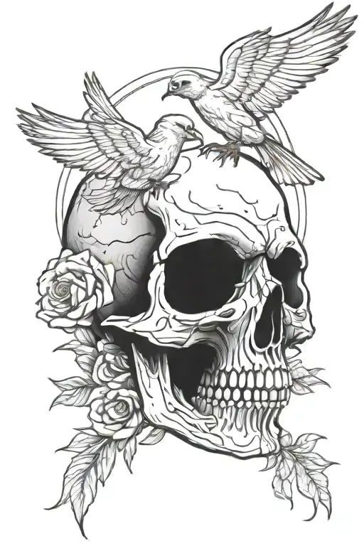 Skull And A Dove Evil Forearm
