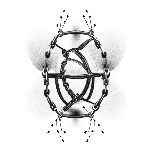 Football Pitch With Chains Breaking Free From The Ground