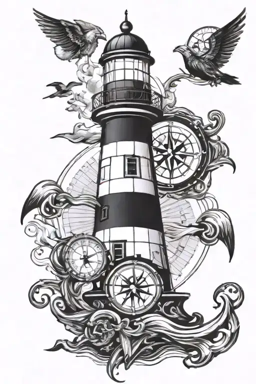 Lighthouse With Compass And Anchor Viking 2 Boys