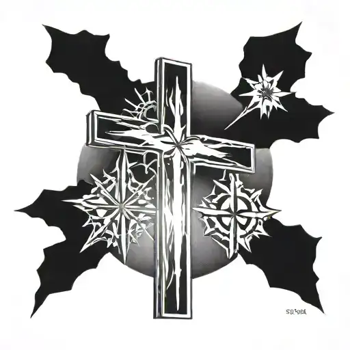 The Three Crosses With Sun Shining