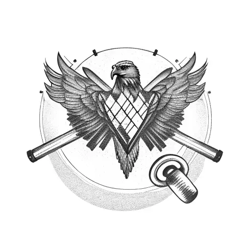 An Eagle Perched On A Barbell With Gym Equipment In The Background