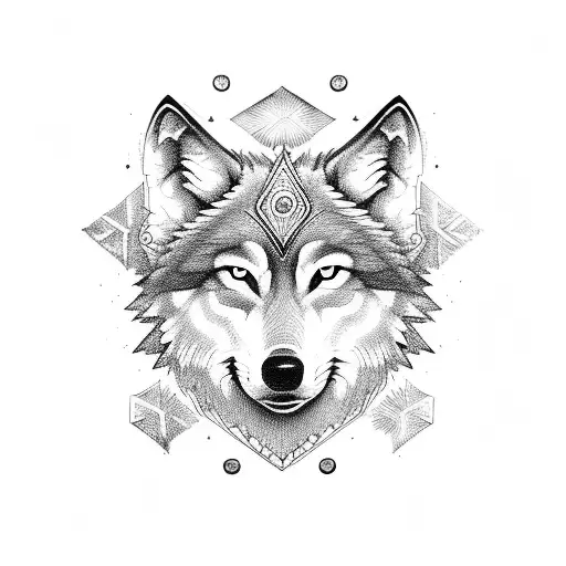 Wolf With Cletic Runes