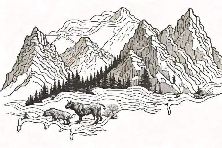 Animal Tracks Of 3 Different Animals Hidden Within A Mountain