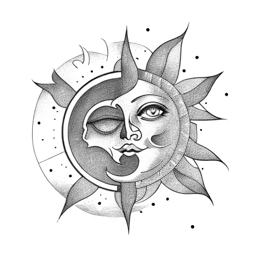 Create A Tattoo Inspired By The Energy Of The Sun And The Moon