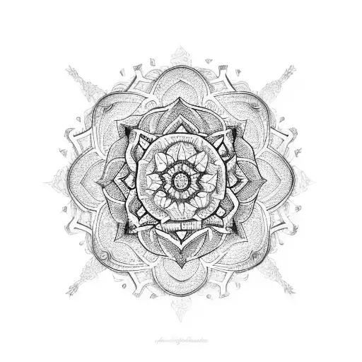 An Intricate Mandala Design Incorporating Elements Of Nature And Musical Instruments