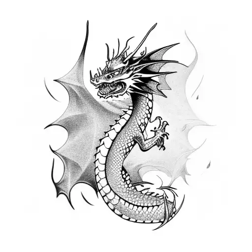 Dragon Flowers And Fish