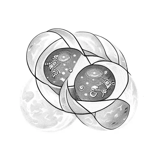 Two Small Moons Facing Each Other And The Date 10 July 2023 In Roman Numerals Written Underneath It