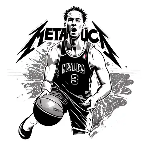 Basketball Player Jerking In Dank In Basketball In The Metallica T -Shirt