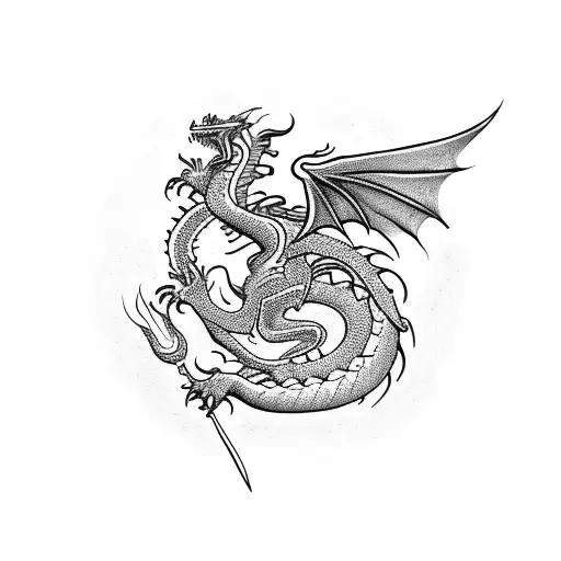 A Dragon From Shoulder To Hand