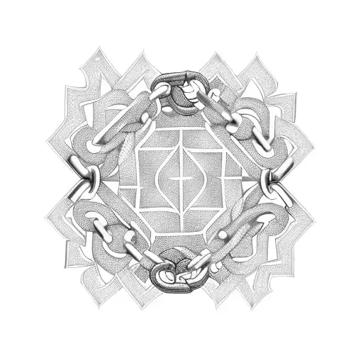 4 Chain Links In Diamond Shape