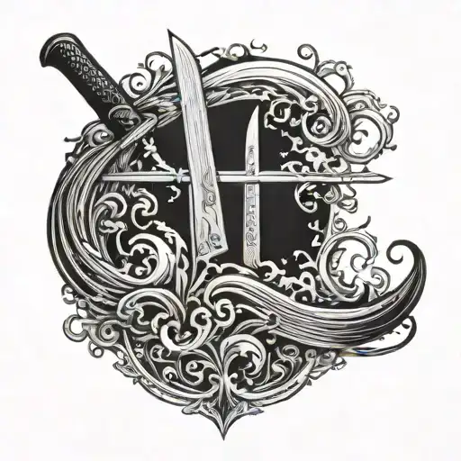 Gothic-style Wave With Hidden Chef Knives In The Design